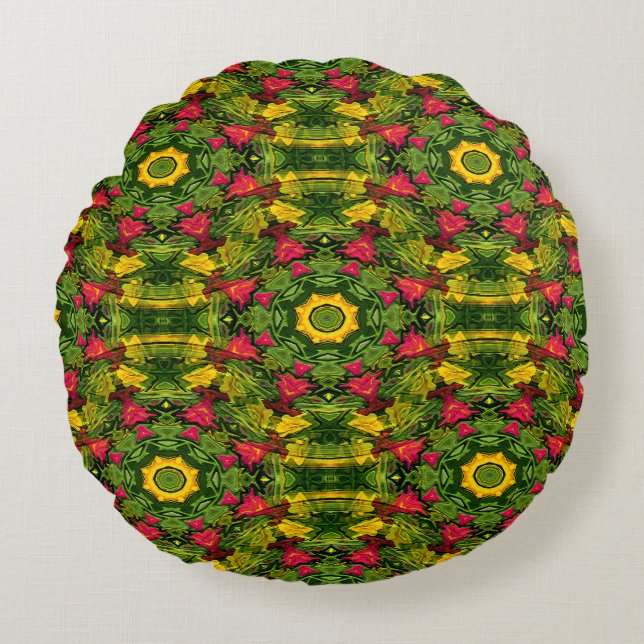 The Christmas Cactus....... Round Pillow (Front)