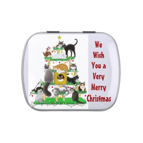 The Christmas Cat Tree Customizable Candy Tin