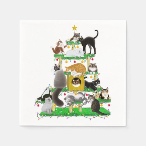 The Christmas Cat Tree Paper Napkins