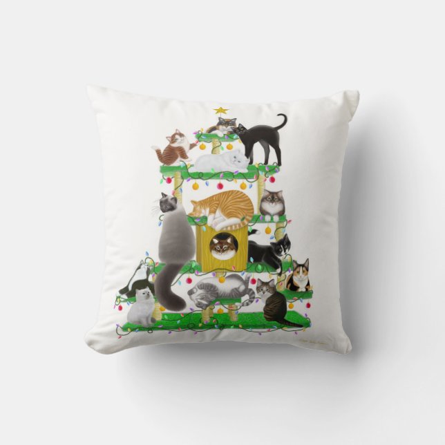 The Christmas Cat Tree Pillow (Front)