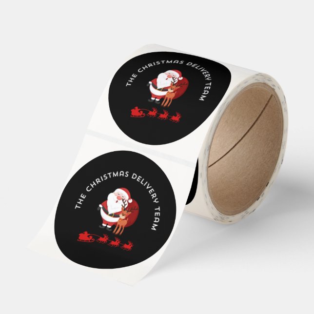 The Christmas Delivery Team Classic Round Sticker (Roll)