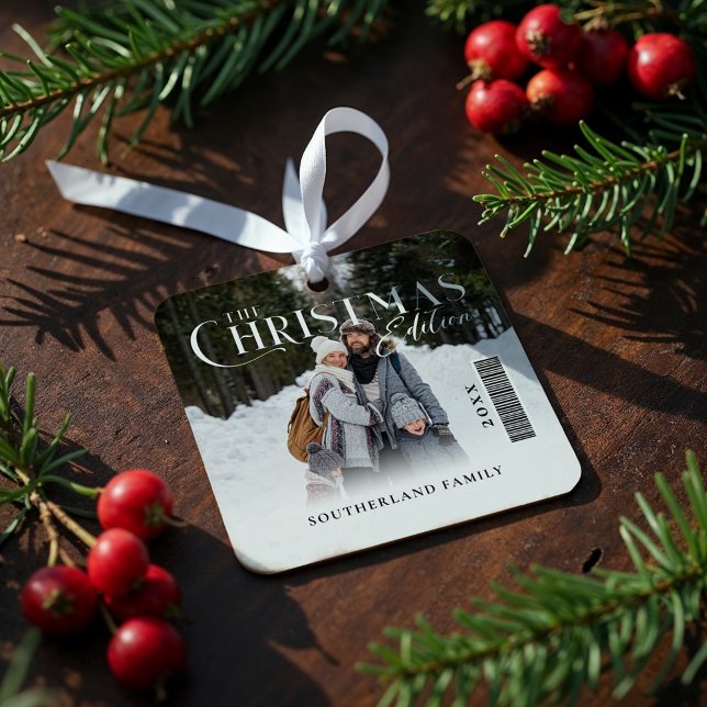 The Christmas Edition Family Photo Magazine Cover Metal Ornament (The Christmas Edition Family Photo Magazine Cover Metal Ornament)