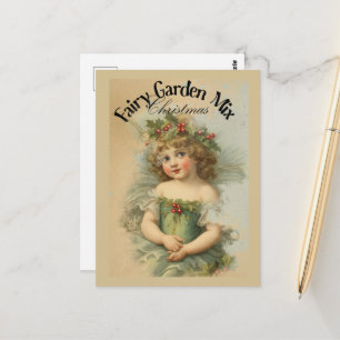 The Christmas Fairy Faux Seed Package Art Postcard