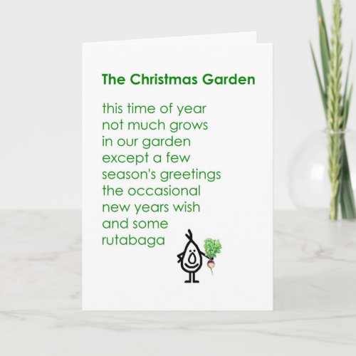 The Christmas Garden _ a funny Christmas poem Holiday Card