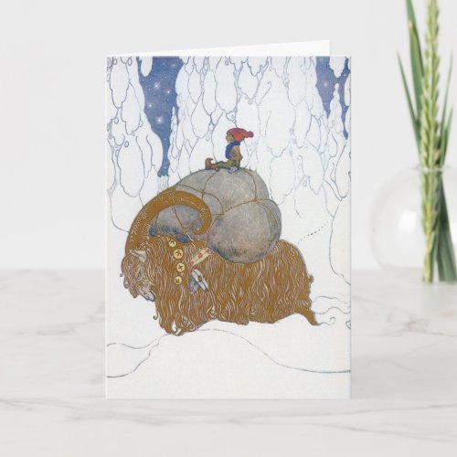 The Christmas Goat Julbok by John Bauer Holiday Card