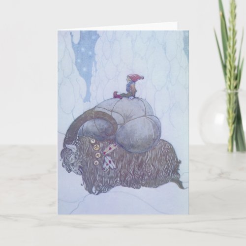 The Christmas Goat Scandinavian Holiday Card