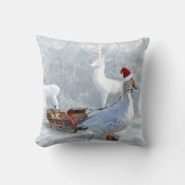 The Christmas goose Throw Pillow (Front)