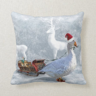 The Christmas goose Throw Pillow