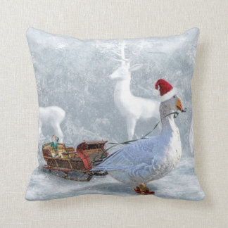 The Christmas goose Throw Pillow