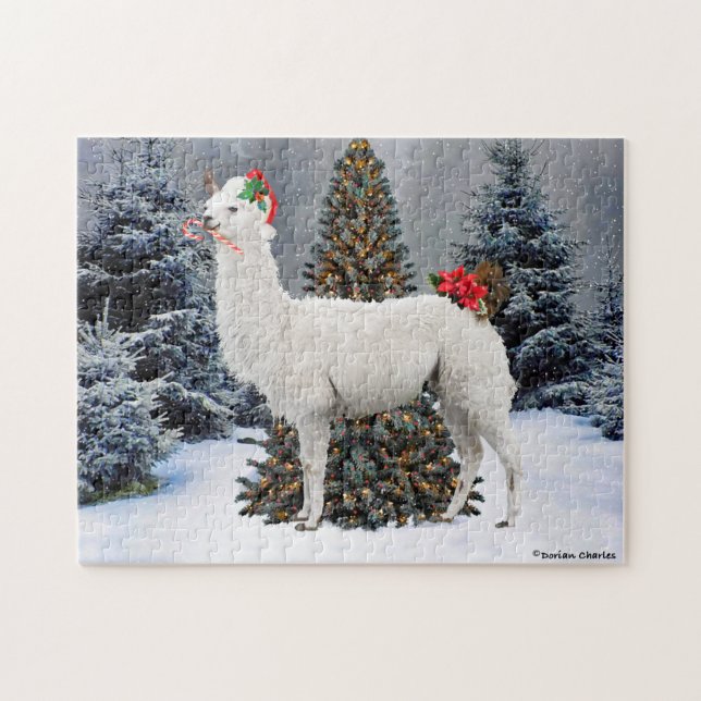 "The Christmas Llama" Jigsaw Puzzle (Horizontal)