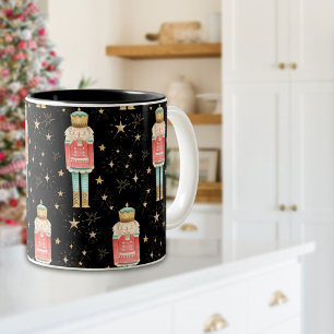 The Christmas Nutcracker Gold Starry Night Two-Tone Coffee Mug