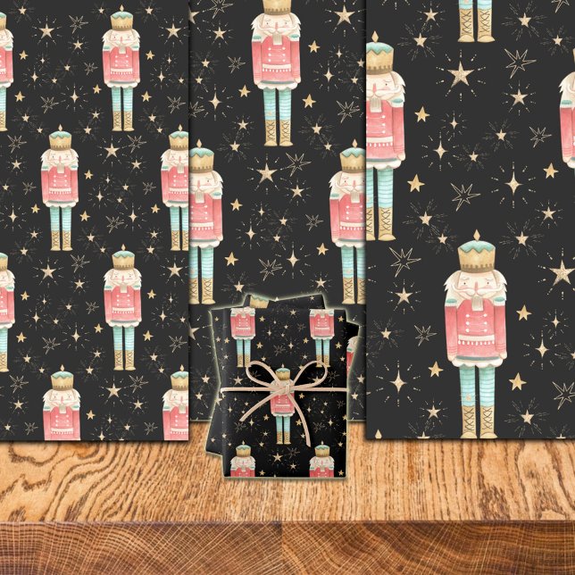 The Christmas Nutcracker Gold Starry Night Wrapping Paper Sheets (The Christmas Nutcracker Gold Starry Night)