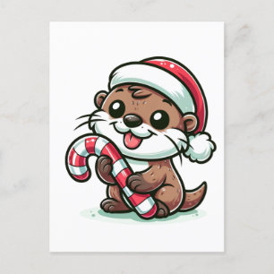 The Christmas Otter Cartoon Postcard
