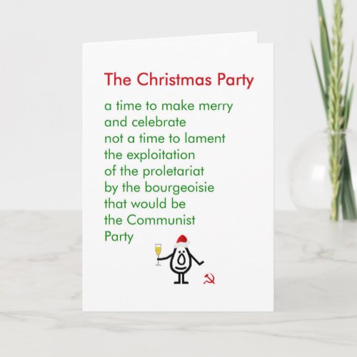 The Christmas Party _ a funny Christmas poem Holiday Card