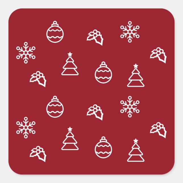 The Christmas Pattern I Square Sticker (Front)