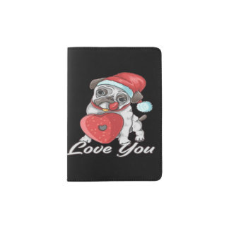 the christmas pug  passport holder