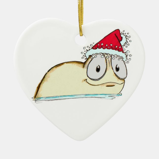 The Christmas Slug Ceramic Ornament (Front)