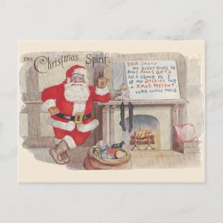 The Christmas Spirit - Vintage Postcard Art