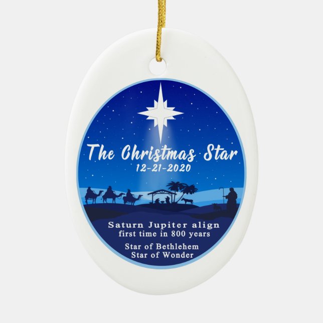 The Christmas Star Ceramic Ornament (Front)