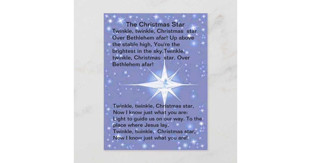 The Christmas Star Song Postcard | Zazzle.com