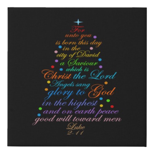 The Christmas Story Bible Verse Faux Canvas Print