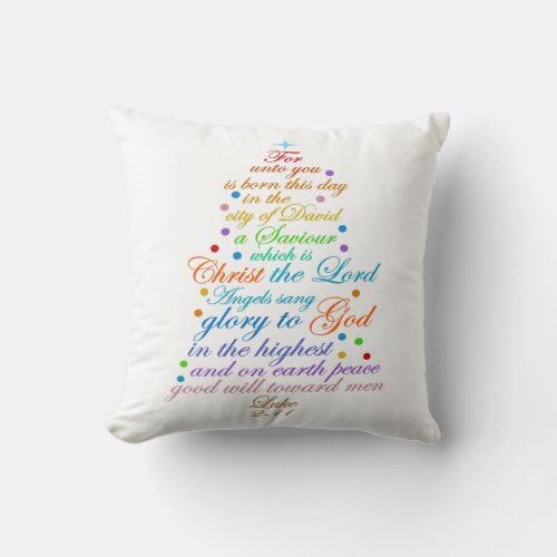 The Christmas Story Bible Verse Throw Pillow