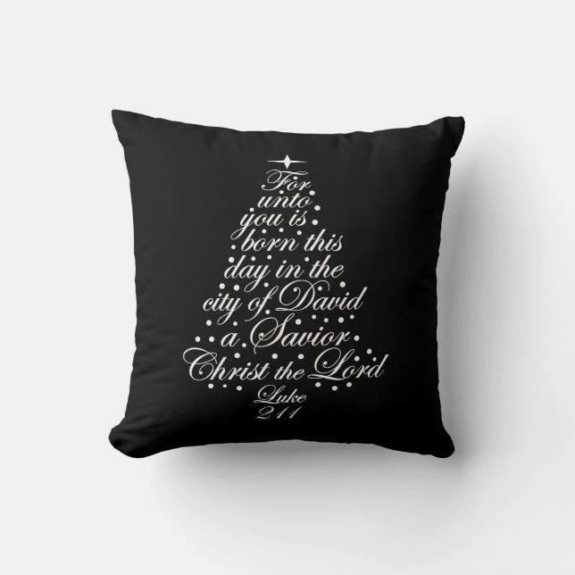 The Christmas Story Luke 2-11 Throw Pillow (Front)