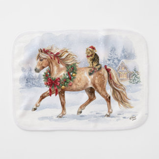 The Christmas Team- Maggie and Nari Baby Burp Cloth