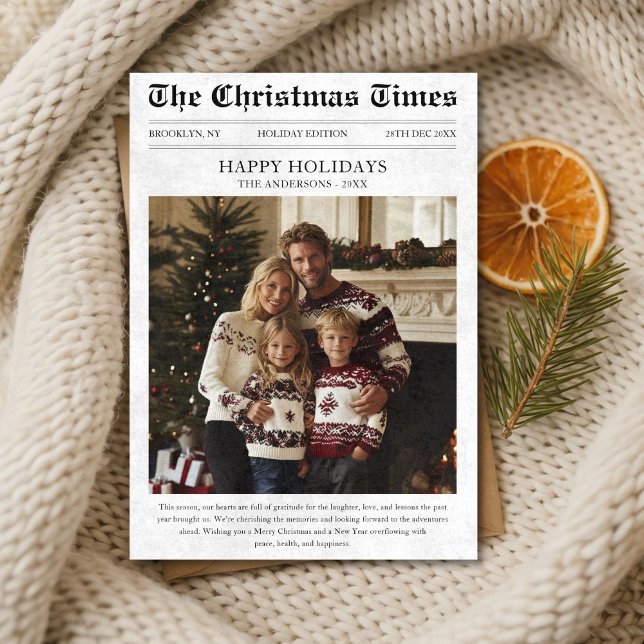 The Christmas Times Family Newspaper Holiday Card (Creator Uploaded)