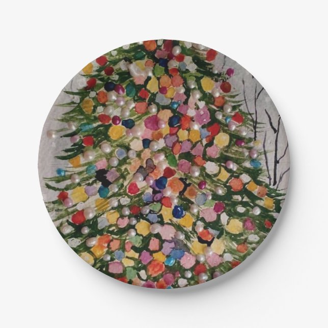 The christmas tree paper plates (Front)