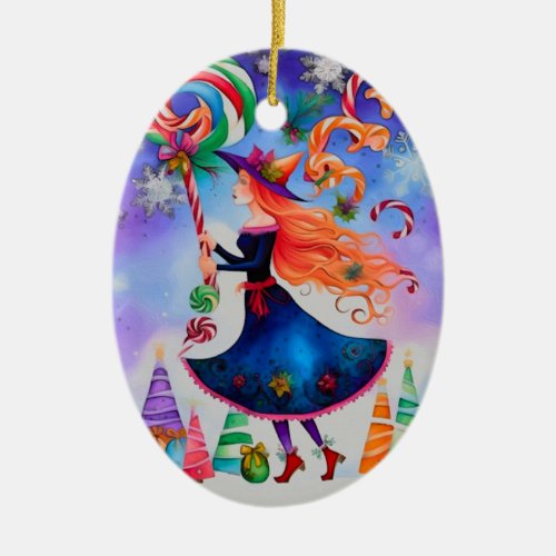 The Christmas Witch 4 Design Holiday Ornament