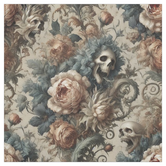 The Chthonic Ossuary – Gothic Statement Tile Fabric (Swatch)