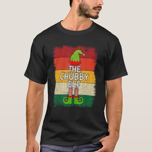 The Chubby Elf Matching Group Christmas Party Paja T-Shirt (Front)