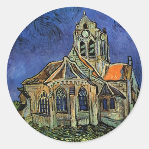 The Church at Auvers by Vincent van Gogh Classic Round Sticker