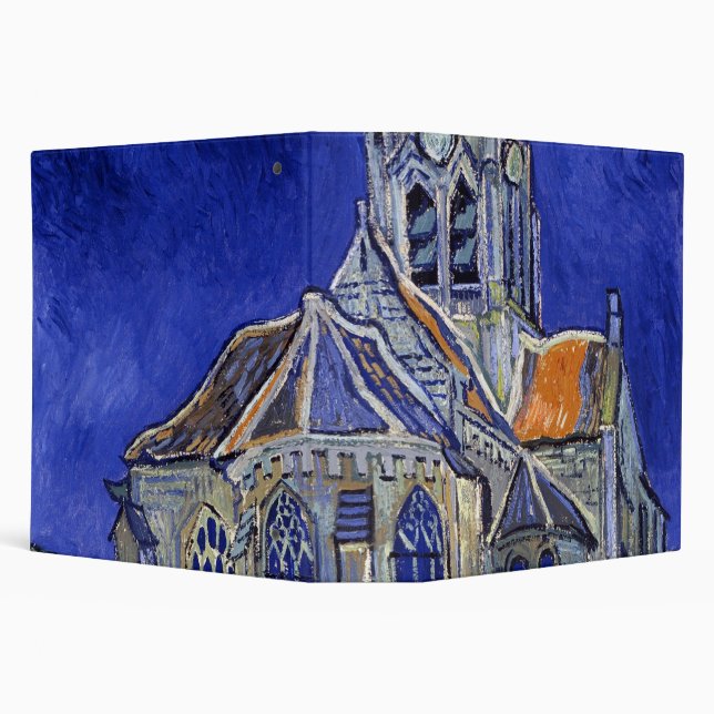 The Church at Auvers, Van Gogh 3 Ring Binder (Background)