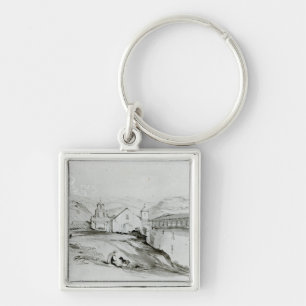 The Church of San Francisco, Valparaiso, 1834 Keychain