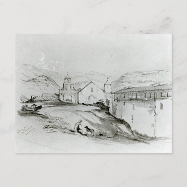 The Church of San Francisco, Valparaiso, 1834 Postcard (Front)