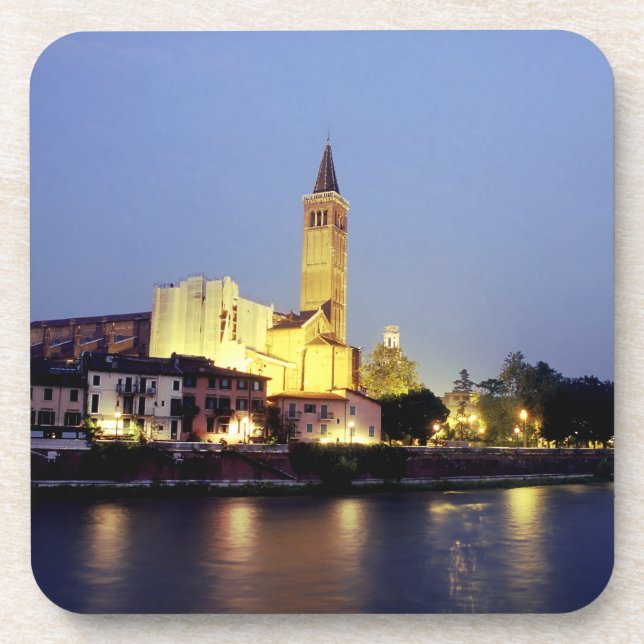 The church of Sant'Anastasia in Verona, Italy. Beverage Coaster (Front)