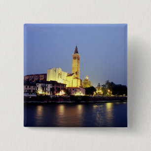 The church of Sant'Anastasia in Verona, Italy. Pinback Button