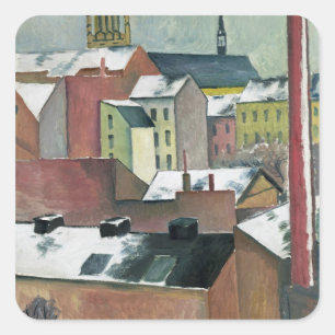 The Church of St Mary in Bonn in Snow, 1911 Square Sticker
