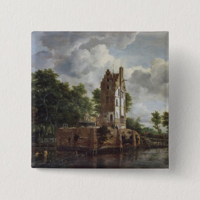 The Church Tower Pinback Button (Front)