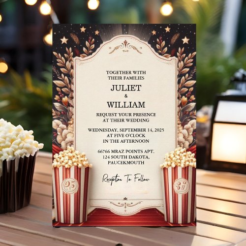 The Cinema Retro Movie Ticket Most Popular Wedding Invitation