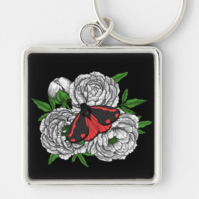 The cinnabar moth keychain (Front)
