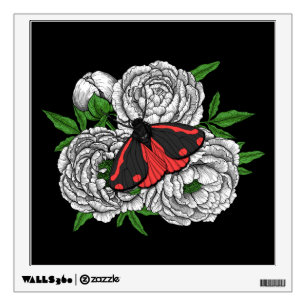 The cinnabar moth wall decal