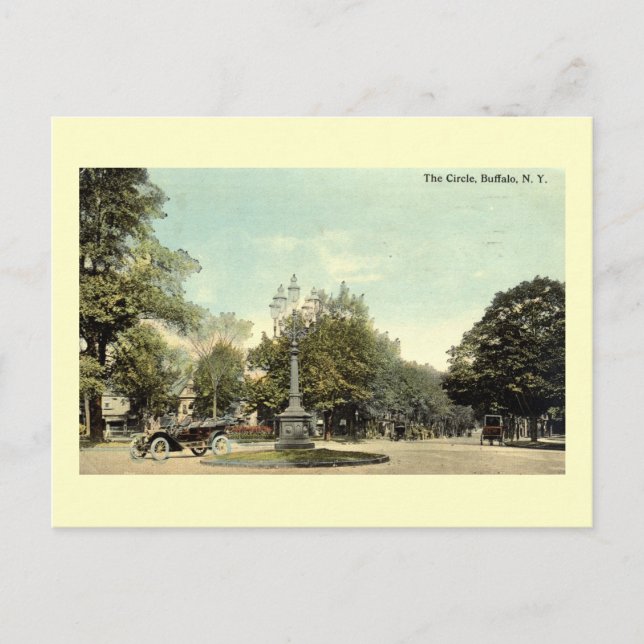 The Circle, Buffalo NY 1913 Vintage Postcard (Front)