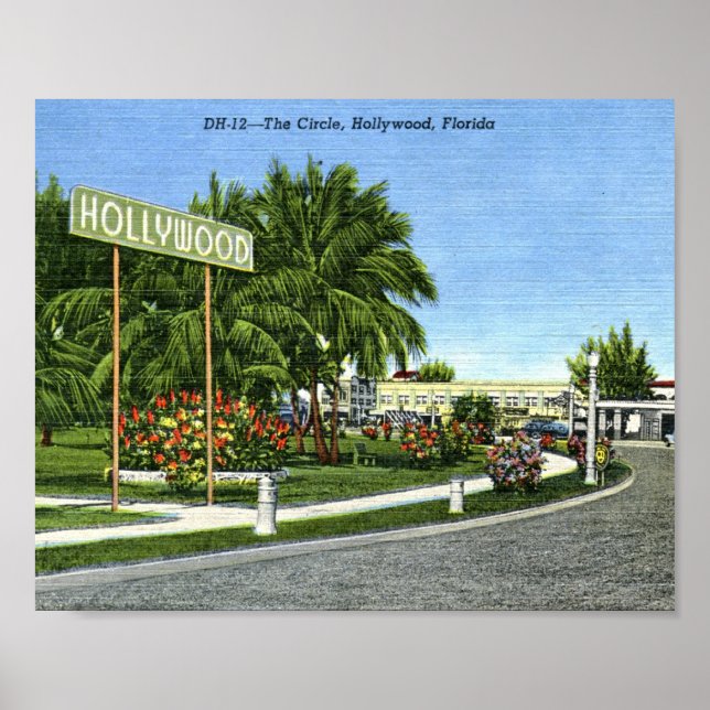 The Circle, Hollywood, Florida Vintage Poster (Front)