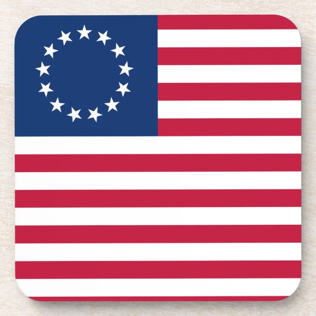 The Circle of Stars, American Flag by Betsy Ross Beverage Coaster (Front)