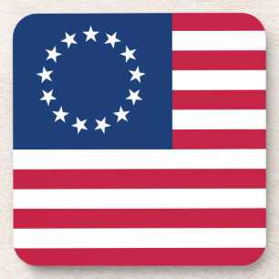 The Circle of Stars, American Flag by Betsy Ross Beverage Coaster
