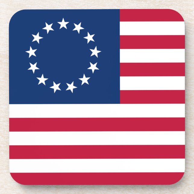 The Circle of Stars, American Flag by Betsy Ross Beverage Coaster (Front)