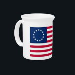 The Circle of Stars, American Flag by Betsy Ross Beverage Pitcher<br><div class="desc">The Circle of Stars: The year was 1776, and the colonies were on the verge of declaring their independence from Great Britain. A committee was formed to design a flag that would represent the new nation, and they sought the help of a skilled seamstress named Betsy Ross. - Ross was...</div>